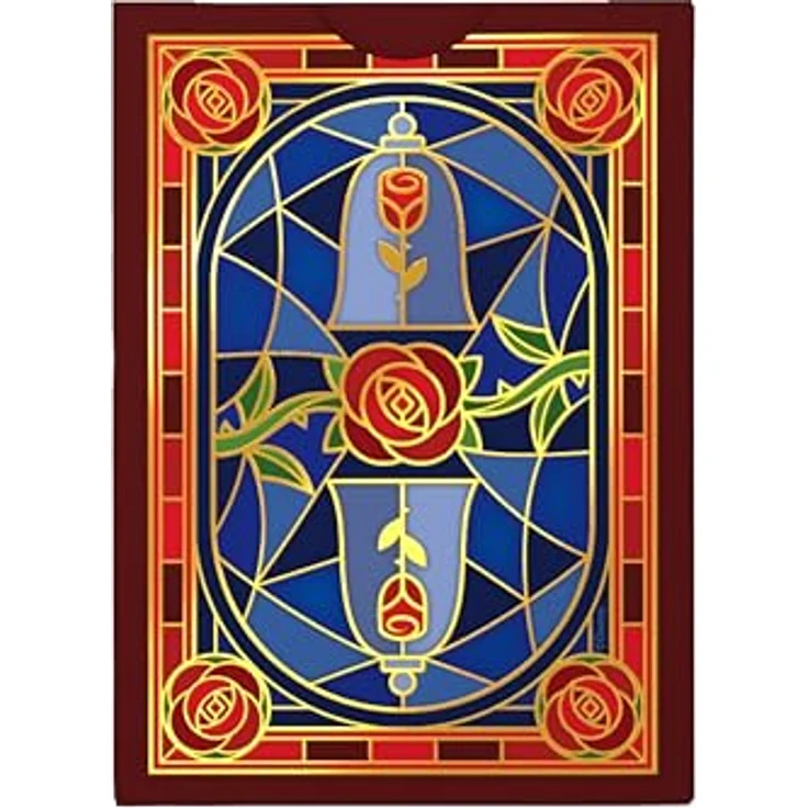 Bicycle Disney - Beauty and the Beast, Kartenspiel mit goldfarbener Schachtel und ikonischen Charakteren, Rot, Gold, Blau – Bild 2