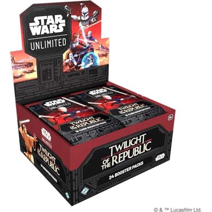 Fantasy Flight Games Star Wars Unlimited - Niedergang der Republik Display (Englisch) - Sammelkarten Boosterpacks mit ikonischen Charakteren, inkl. 24 Packs