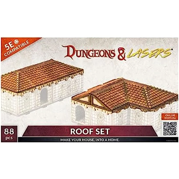 Archon Studio Dungeons & Lasers Roof Set, Unbemalte Miniatur Gelände-Elemente, Modular und stabil für DND und andere Tabletop RPG Spiele – Bild 1
