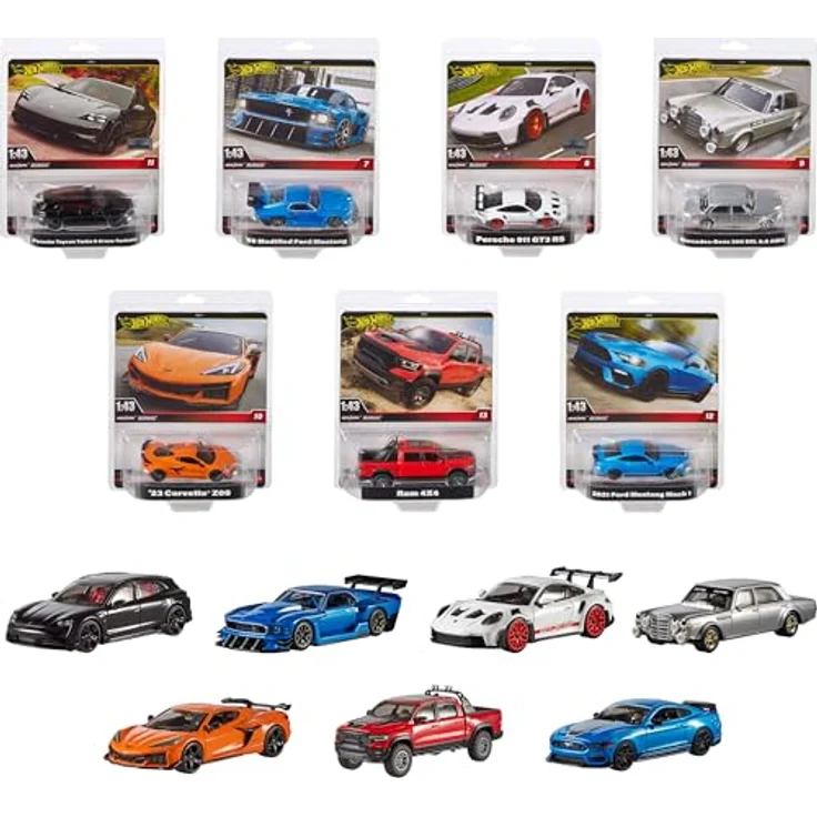 Hot Wheels Premium Collector Auto, Maßstab 1:43, mit detaillierter Metallkarosserie und Real Riders Reifen – Bild 1