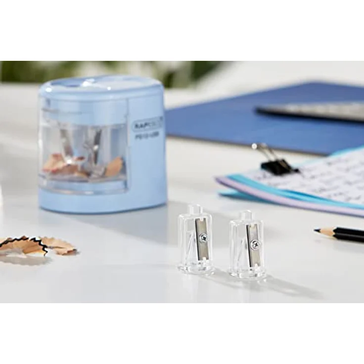 Rapesco Spitzer 1485 PS12-USB, Ersatzklingen-Set mit 3 Klingen (2 x 6-8mm & 1 x 9-12mm), Kohlenstoffstahl – Bild 2