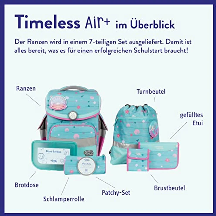 School Mood Schulranzenset Timeless Air+ Lilly (Meerjungfrau) – Bild 2