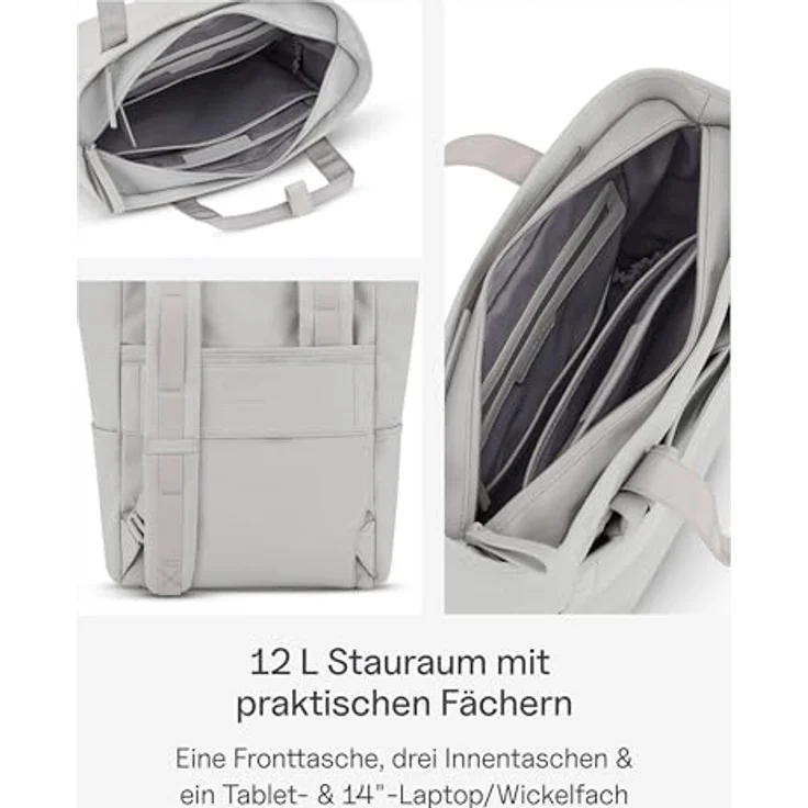 Kapten & Son Lindby Wickeltaschenset 4 tlg. mit Laptopfach, grau, 100% PET, 35 cm x 14 cm x 41 cm – Bild 4