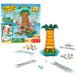 Mattel Games SOS Affenalarm Schaukelpalmenparty - Jubiläums-Sonderedition, mit 3 neuen Dschungeltieren und besonderem Schwierigkeitsgrad durch wackelnde Palme, HTW65 - Brettspiel mit Goldmeerkatzen, Lemuren und Faultieren