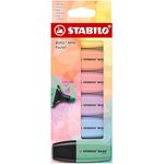 STABILO BOSS MINI Pastellove Textmarker, farbsortiert, 6 Pastellfarben, ergonomische Griffzone, Keilspitze 2-5 mm