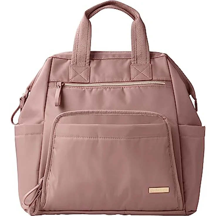 Skip Hop Mainframe Wickeltaschen-Rucksack, große Kapazität mit breiter Öffnung, Wickelunterlage und Kinderwagen-Befestigung, Dusty Rose, 17.5x6.25x13 cm – Bild 1