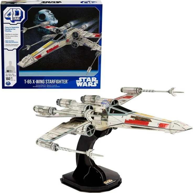 Spin Master 3D-Puzzle 4D Build - Star Wars - X-Wing Raumschiff, 160 Puzzleteile, hochwertiges Kartonmodell, filmgetreu, inklusive Kleber – Bild 1