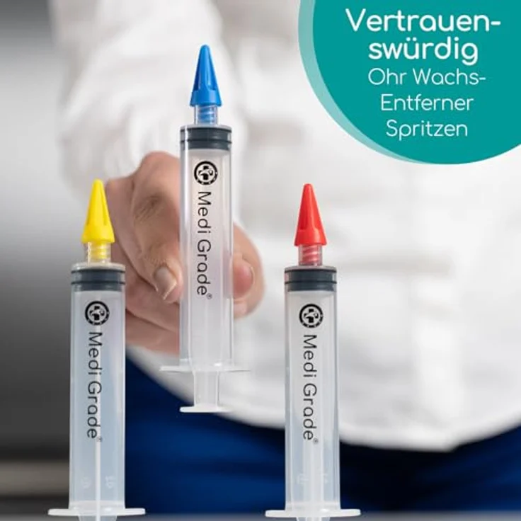 Medi Grade Ohrenreiniger und Ohr Wachs-Entferner Spritzen Set mit 3 x Sanften Quad-Stream Ohrenschmalz Entferner | Ohrenschmalzentferner Set für die Ohr Reinigung | Ohrenschmalz Entfernen – Bild 3