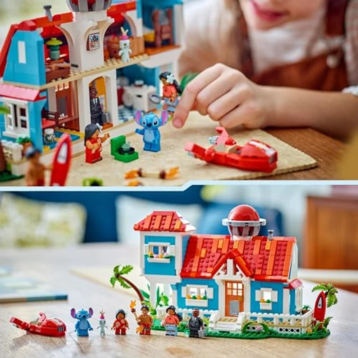LEGO ǀ Disney Das Strandhaus aus „Lilo und Stitch“ - Bauspielzeug mit 6 Zimmern, Sternwarte, Raumschiff und 5 Minifiguren - Geburtstagsgeschenk für Mädchen & Jungen ab 9 Jahren und Fans 43268 – Bild 5