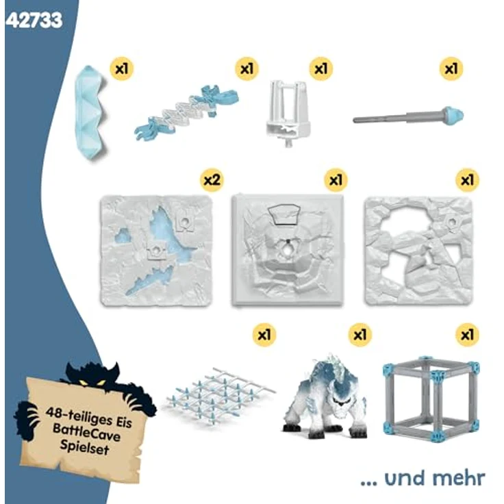 Schleich BattleCave Schneeschlitzer (42733) ELDRADOR, thematische Spielwelt mit Weltenkristall und kombinierbar mit BattleCaves und Arena, ca. 15 cm Kantenlänge – Bild 8