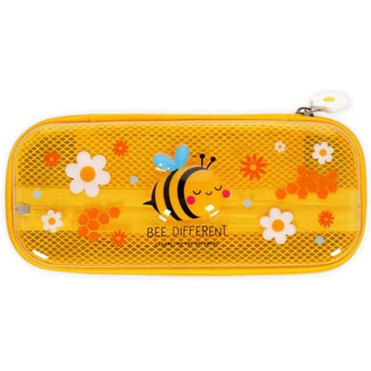 Legami Wonderwow Federmäppchen, Bee Motiv, 2 Fächer, Stifthalter, Netzstoff-Innenfach, Reißverschluss, 23 x 11 x 5 cm – Bild 1
