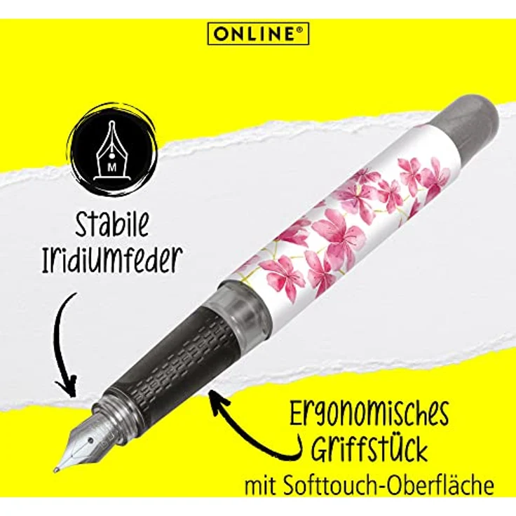 Online Pen Füller College Füllhalter, ergonomisch, ideal für die Schule, hergestellt in Deutschland, mit Iridium-Feder (M) – Bild 3