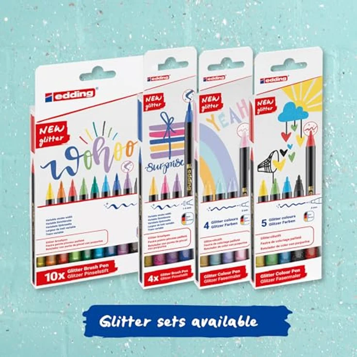 Edding Faserstift 1200 glitzer Fasermaler pastell, Strichstärke: 3,0 mm in 9 verschiedenen Farben – Bild 5