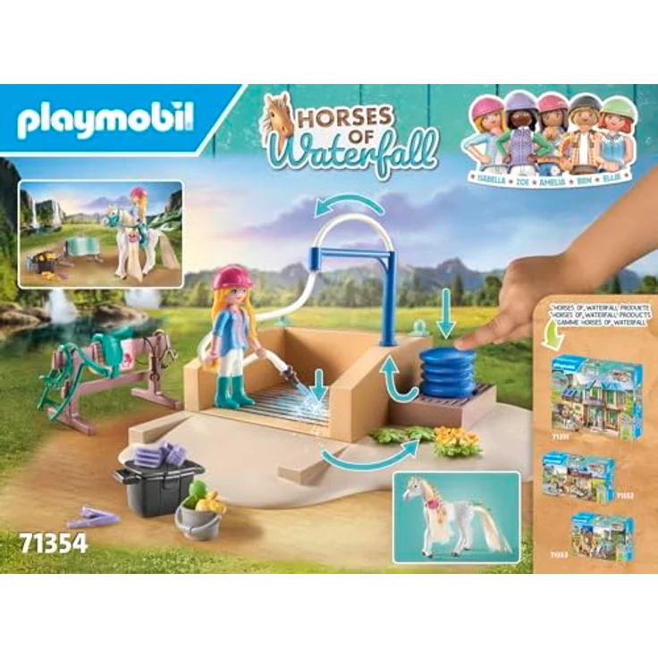 Playmobil® Konstruktions-Spielset Isabella & Lioness mit Waschplatz (71354), Horses of Waterfall, (86 St), teilweise aus recyceltem Material – Bild 6