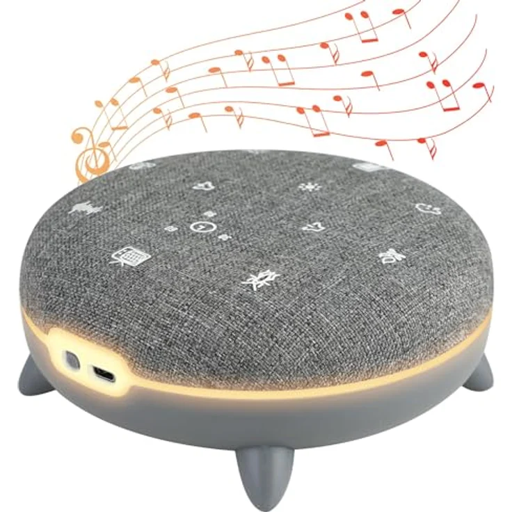 TERRAILLON Zen Box, Entspannungshilfe mit 7 beruhigenden Sounds, Bluetooth-Musikstreaming, 8 Lichteinstellungen, weiß, USB-C – Bild 1
