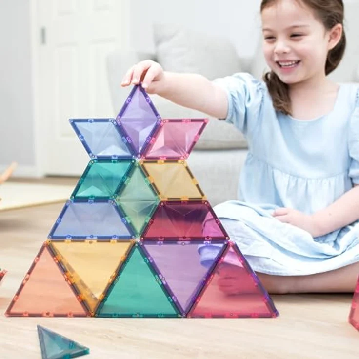 Connetix Pastel Shape Expansion Pack Magnetbausteine (Open Play, 48 Teile) - Pädagogisches Lernspiel in pastellfarbenen Formen, ab 3 Jahren – Bild 5