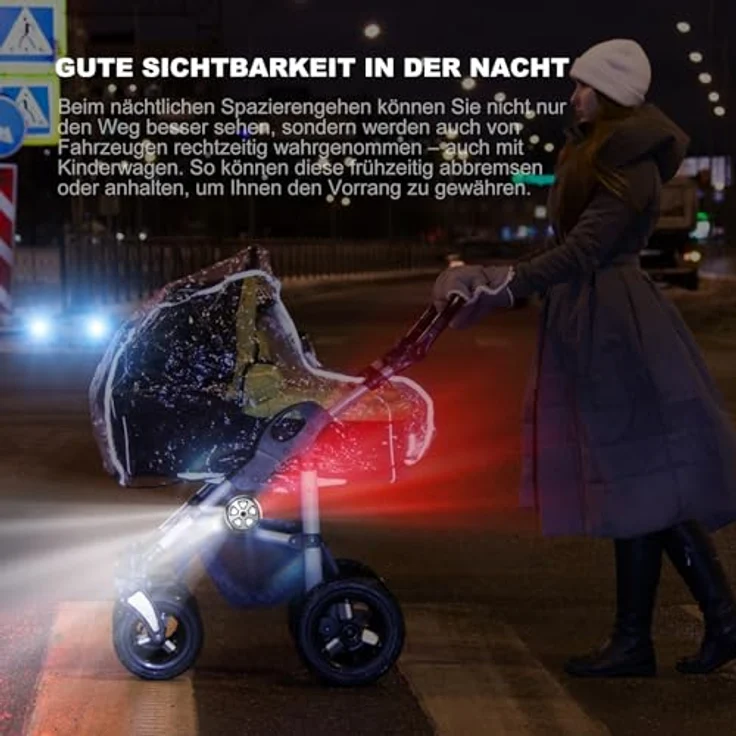 Aiworthy Kinderwagenlicht (2 Stück),Sehen und gesehen werden mit dem Kinderwagen,Passend für alle Kinderwagen, Bergsteiger Kinderwagen-Zubehör – Bild 4