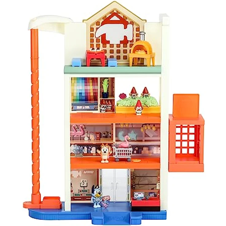 Moose Bluey: Nákupní centrum s písluenstvím Hrací set, 55 cm hoch mit 45 Soundeffekten und Licht, inkl. exklusive Bluey- und Bingo-Figuren – Bild 5