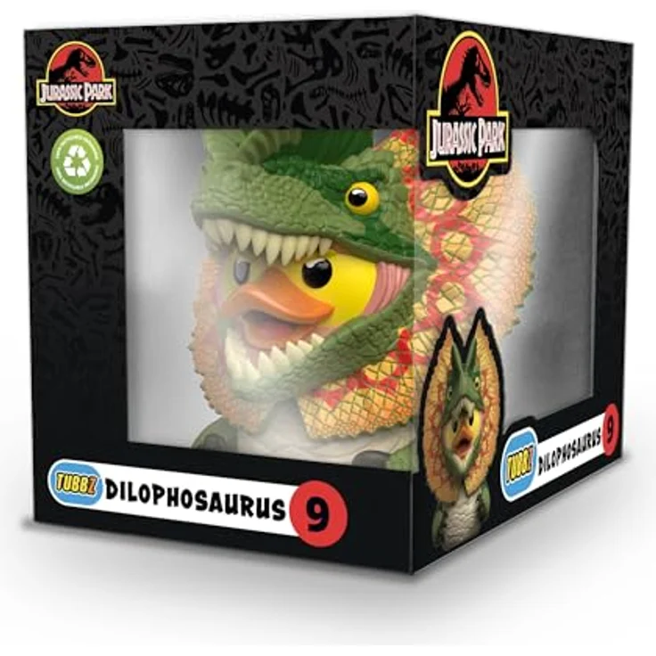 TUBBZ Box-Ausgabe Dilophosaurus, Sammler-Vinyl-Gummiente Figur, 9 cm groß, offizielles Jurassic World Rebirth Merchandise – Bild 2