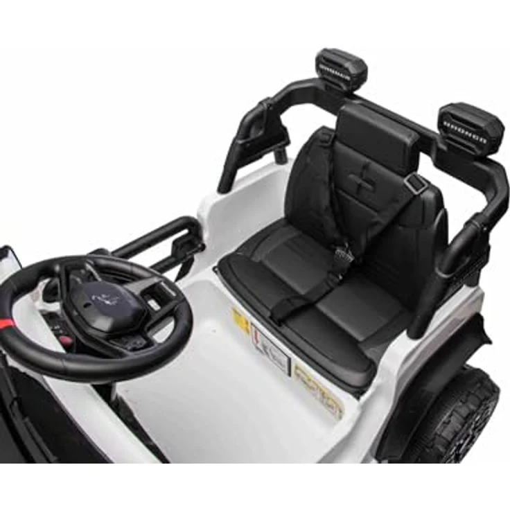 Beneo Ford Bronco Elektrisches Kinderfahrzeug, lizenziert, Einzelsitzer, Weiß, Hinterradantrieb, Lithiumbatterie, hohe Bodenfreiheit, breiter Sitz, Hinterachsfederung, 2,4-GHz-Fernbedienung, MP3-Player mit USB-Anschluss, LED-Beleuchtung – Bild 4