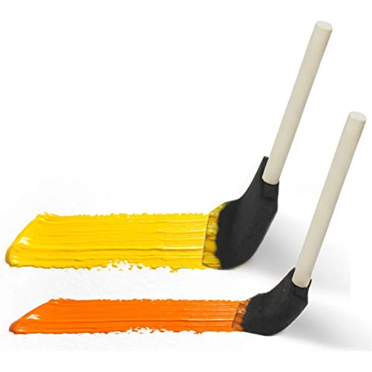 Kurtzy Schaumstoff Stupfpinsel Set, 20er Pack in zwei Größen mit Holzgriffen, abgerundete Pinselköpfe für präzises Malen mit Acryl, Öl und Aquarellen – Bild 4