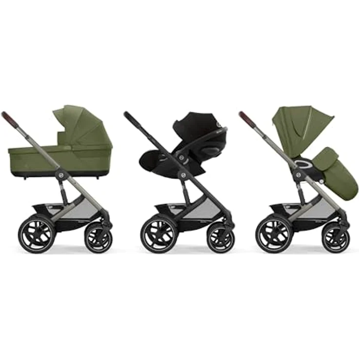 cybex Gold Kinderwagen Talos S LUX Tpe, Khaki, Kombikinderwagen mit 5-Punkte-Gurt, Federung, Einhand-Faltmechanismus, für Babyschale geeignet – Bild 8