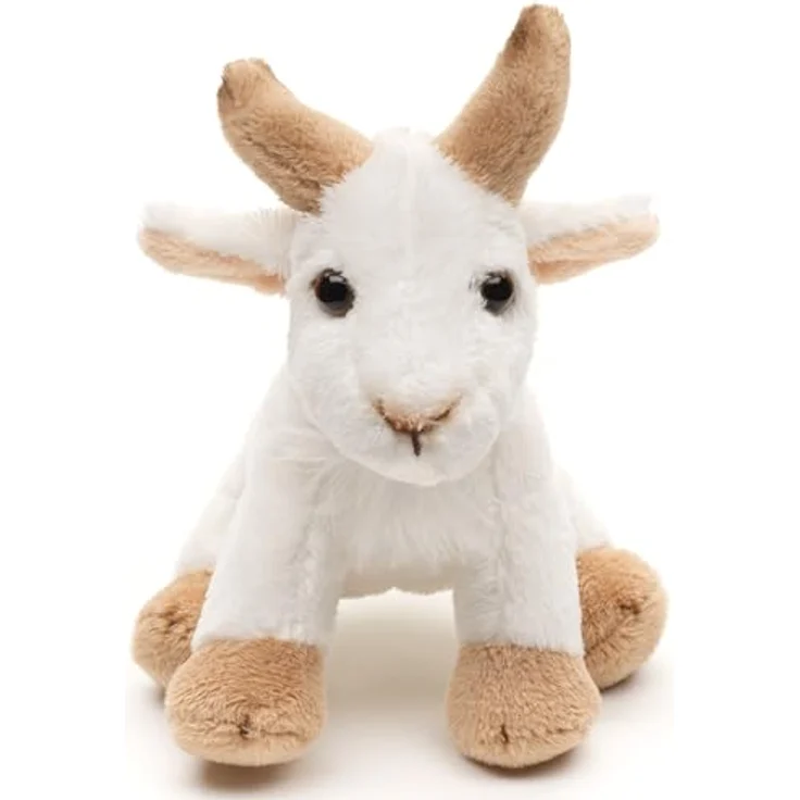 Uni-Toys Bergziege Plüsch-Ziege, 14 cm, aus recyceltem Material, naturgetreues Design, Kuscheltier HZ015122 – Bild 2