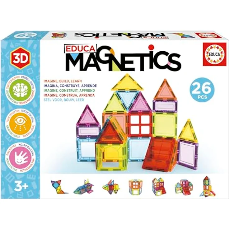 Educa Magnetic 42-teiliges Magnetbaukasten-Set, STEM-Spielzeug für Kinder ab 3 Jahren, sicher und einfach zu verwenden – Bild 1