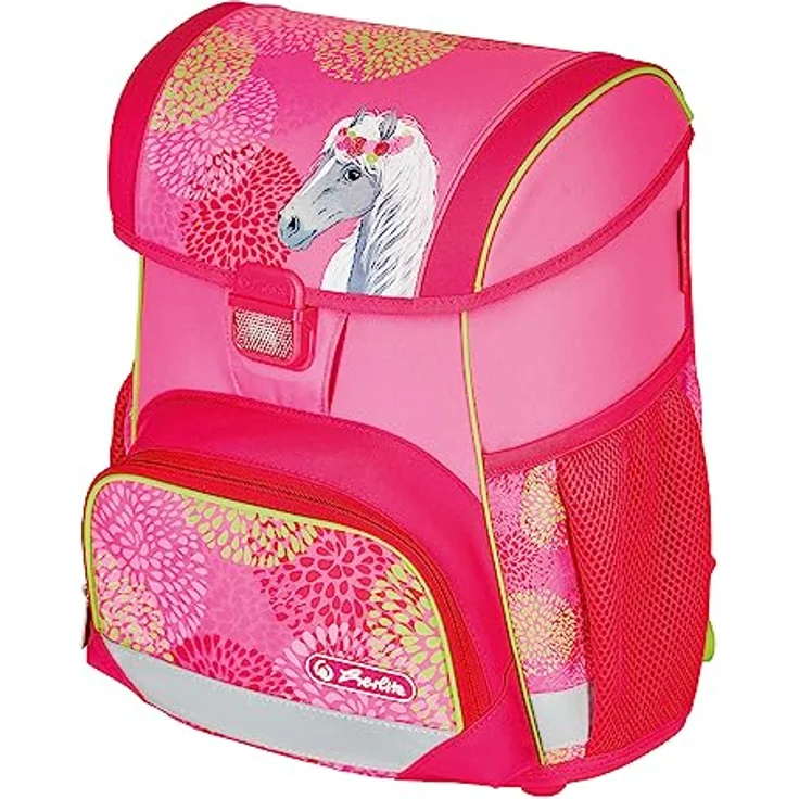 Herlitz Loop Plus Bloomy Horse Schulranzen, pink, inkl. 16 tlg. Schüleretui, Faulenzermäppchen, Sportbeutel – Bild 4