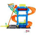 Hot Wheels Let's Race Netflix - City Spielzeugauto-Trackset, Farbwechsel-Tunnelautowaschanlage mit 1 Farbwechselfahrzeug im Maßstab 1:64, HTN80