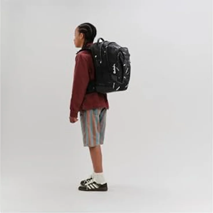 Satch match plus Schulrucksack, erweiterbar auf 35 Liter, ergonomisch, mit reflektierenden Elementen und Fronttasche Ninja Matrix - Schwarz – Bild 5