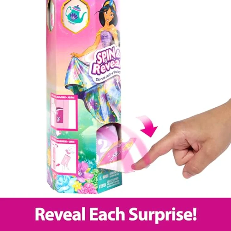 Mattel® Anziehpuppe Disney Princess Spin & Reveal Jasmin, Puppe mit geheimer Blumenszene und 5 Accessoires – Bild 5