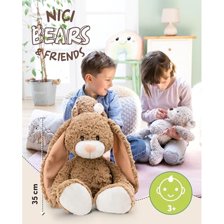 NICI Kuscheltier Hase Lopino, 35cm, braun, weiches Plüschtier aus recyceltem Material, ideal zum Kuscheln und Spielen, perfekte Geschenkidee für Kinder und Erwachsene | 62319 – Bild 2