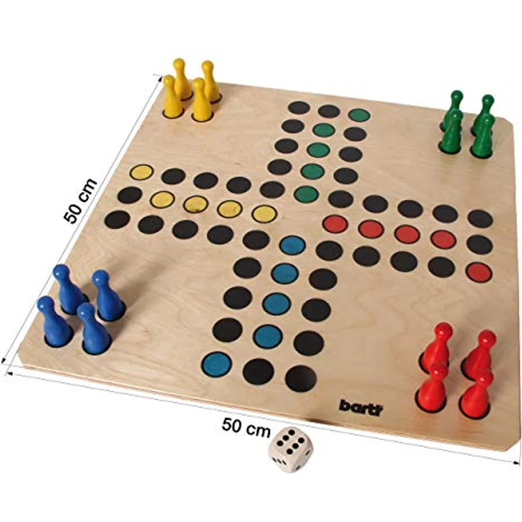 Bartl 106616 Brettspiel Ludo groß aus Holz XXL Format 50cm x 50cm – Bild 5