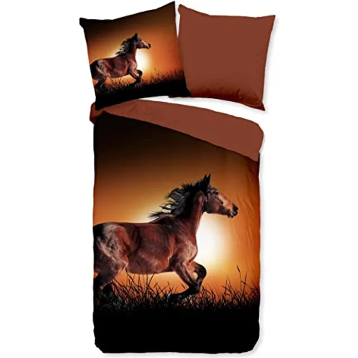 Bettwäsche für Einzelbett, Mikrofaser, 135 x 200 cm, braun Nr. 30298