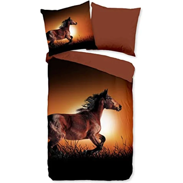 Bettwäsche für Einzelbett, Mikrofaser, 135 x 200 cm, braun Nr. 30298 – Bild 1