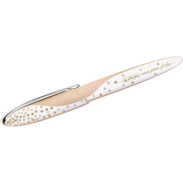 Herlitz Füllhalter my.pen style Pure Glam, blau - Metallene Schreibfeder, ergonomische Griffzone
