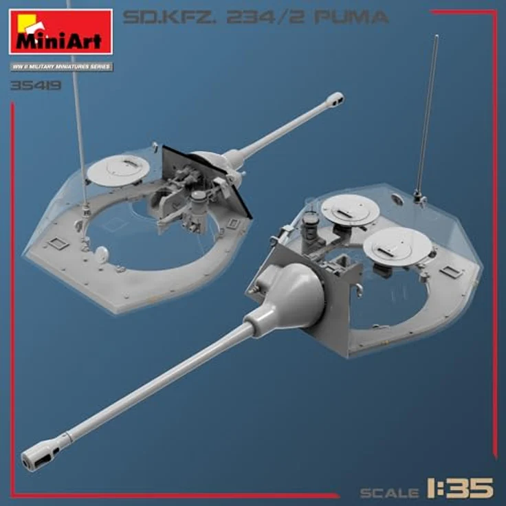 Other 1:35 Sd.Kfz.234/2 Puma, Modellfahrzeug mit beweglichen Kettengliedern und 6 Varianten-Optionen – Bild 5
