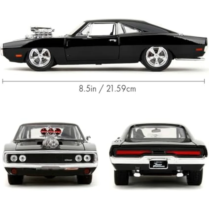 JADA Spielzeug-Auto Modellauto Fast & Furious 1970 Dodge Charger 1:24, mit freilaufenden Rädern und zu öffnenden Türen, Kofferraum und Motorhaube – Bild 3