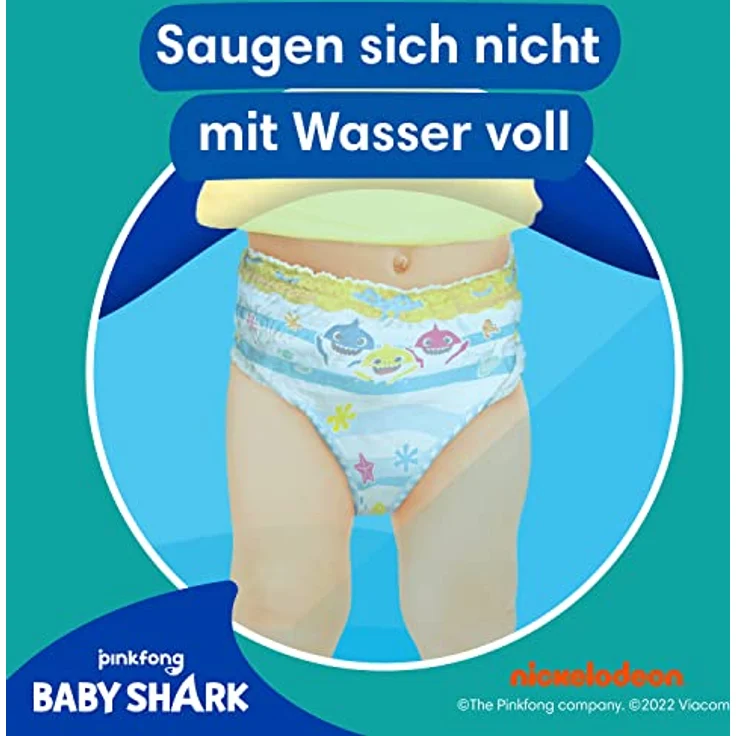 Pampers Schwimmwindeln Splashers Gr. 3-4 (6-11 kg), 12er Pack x 8, mit doppelten Beinbündchen und wasserinspirierten Motiven – Bild 4