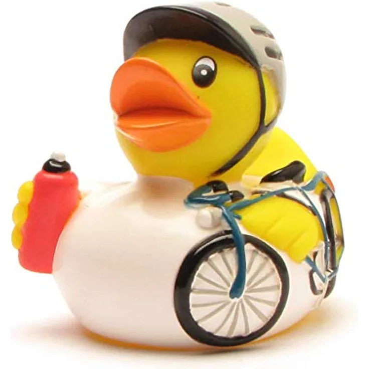 Duckshop I Badeente Radrennfahrer I Fahrrad Quietscheentchen I Rennrad Quietscheente I Wannen-Spielzeug für Kinder
