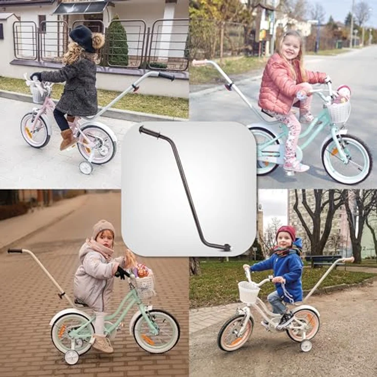 Sun Baby Schiebehilfe Schubstange Fahrrad Zubehör für Kinderfahrrad, Schwarz - Förderung der Radfahrfähigkeiten, sichere Einführung ins Radfahren, gemeinsames Familienerlebnis, Entwicklung von Unabhängigkeit – Bild 2