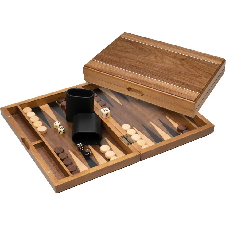 Philos Backgammon, klassisches Würfelspiel für 2 Personen, deutsch