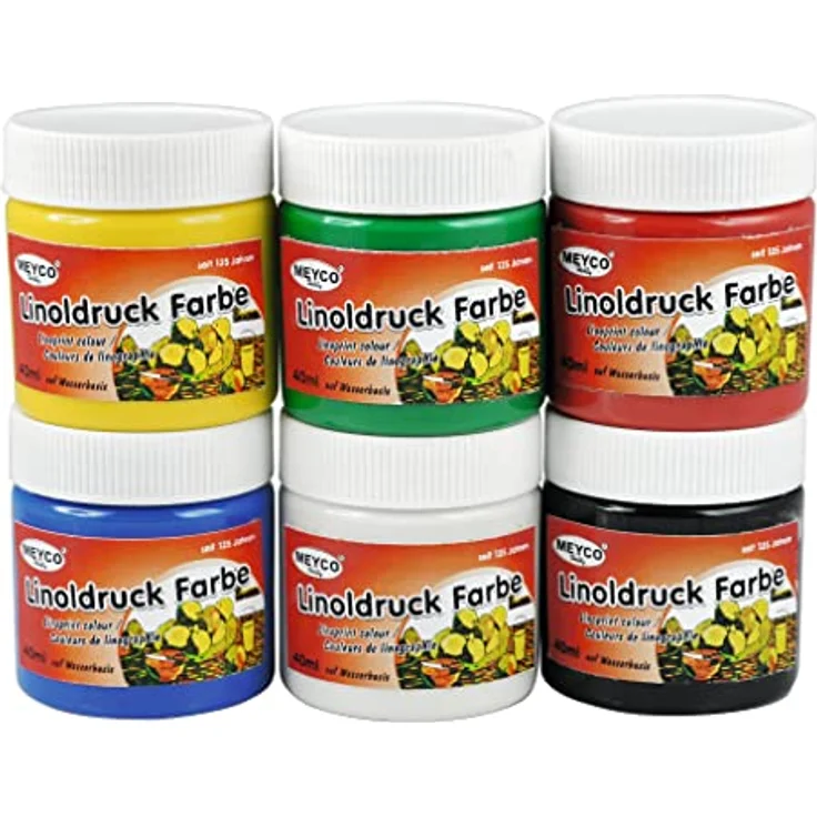 Linoldruckfarben Kartoffeldruck Set 6 Stück Stempelfarbe Linoldruck