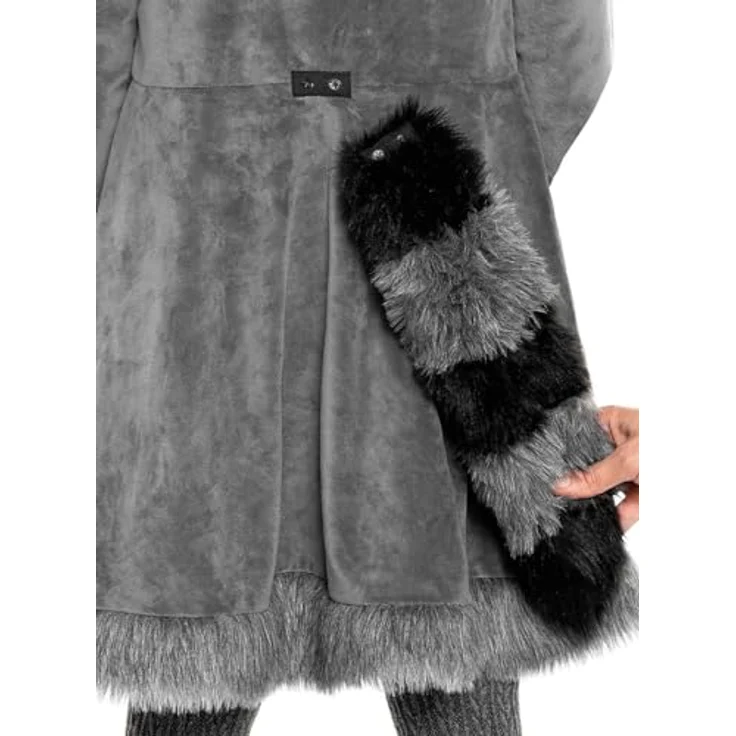 Maskworld Frecher Waschbär/Kleiner Wolf Kinderkostüm - 2-in-1, flauschig, grau - Karneval, Halloween & Motto-Party – Bild 5