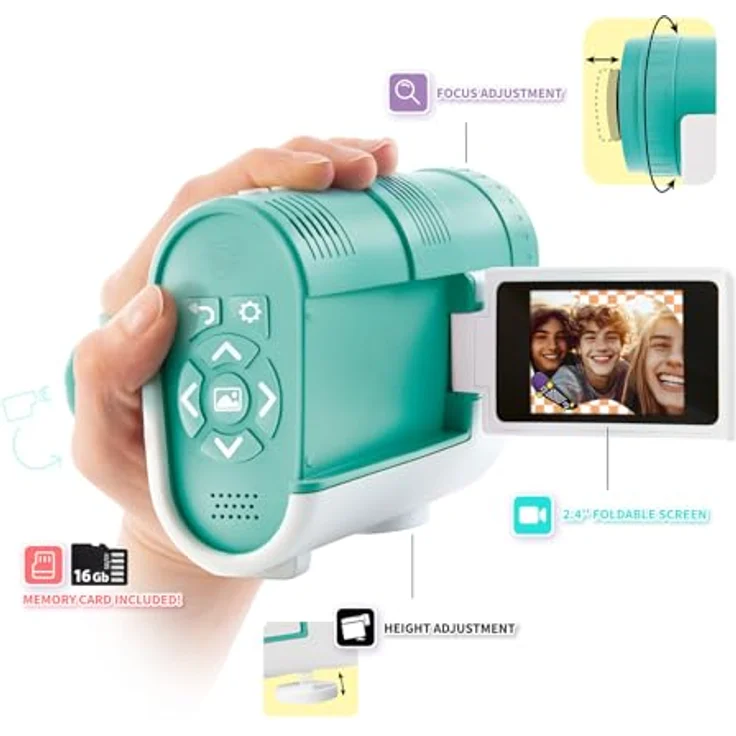 Canal Toys Camera Projector, Kinderkamera mit Foto- und Videoaufnahme, inkl. SD-Karte und USB-C-Ladekabel – Bild 5