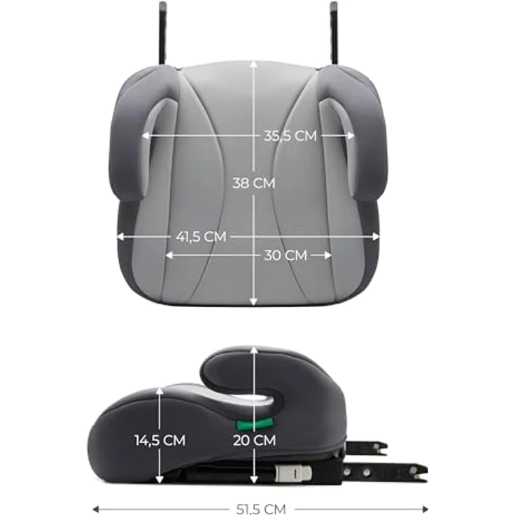 Kinderkraft I-BOOST i-Size, Sitzerhöhung für Kinder (135-150 cm) mit Isofix, 2,5 kg, Grau – Bild 7