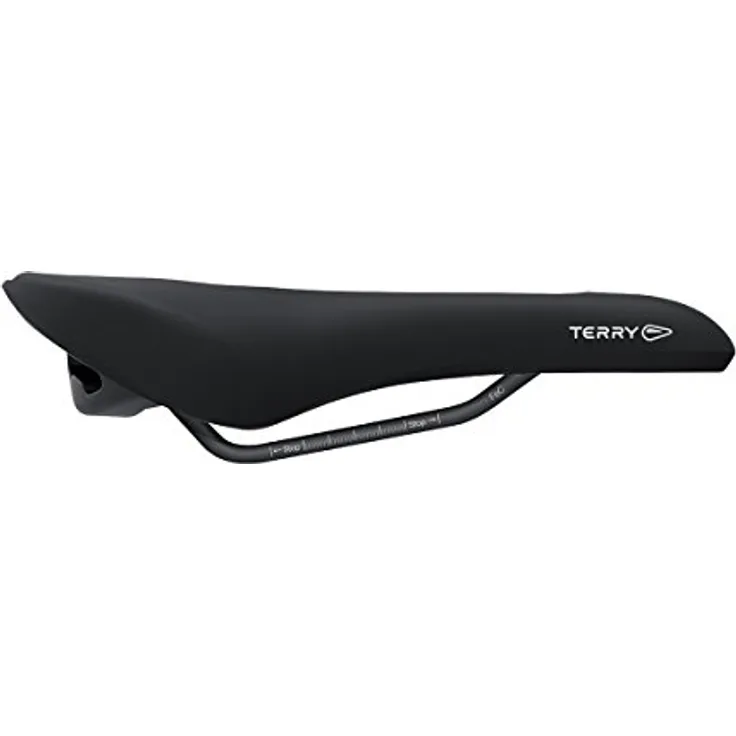 TERRY Ergon Herren Figura Fahrradsattel, Black, Standard mit Light FeC Stahl Gestell und ErgoFoam-Schaum