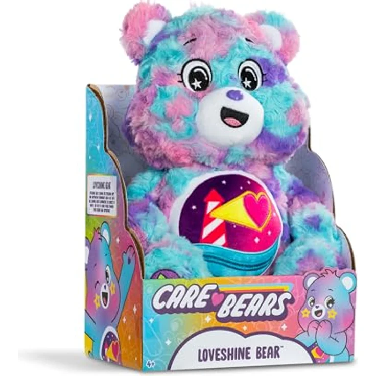 Troetelbeertjes Care Bears Loveshine Bear Colour Splash, 35 cm Plüsch-Teddybär mit detailliertem Belly Badge-Design – Bild 3