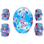 Disney Frozen Kinderfahrradhelm Deluxe Helm, Ellenbogen- und Knieschützer Eiskönigin Anna & Elsa Olaf, Gr. 52-56 cm TÜV/GS, Farbe: bunt